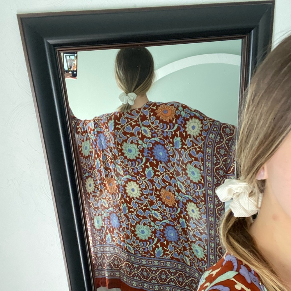 Free people Magic Dance Border Print Kimono Copper